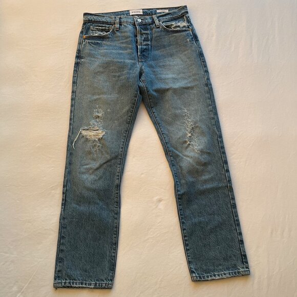 Frame Le Slouch Jean in Bluejay Rips - Picture 6 of 9